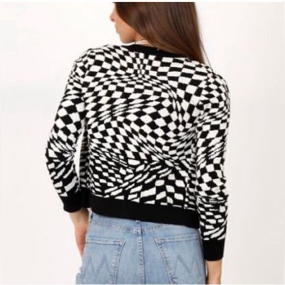 DAYDREAMER | Eclipse Wave Cardigan - Black White. XS. NWT - Picture 2 of 8